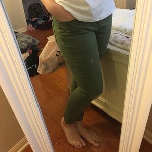 Old Navy Olive Green Skinny Jeans